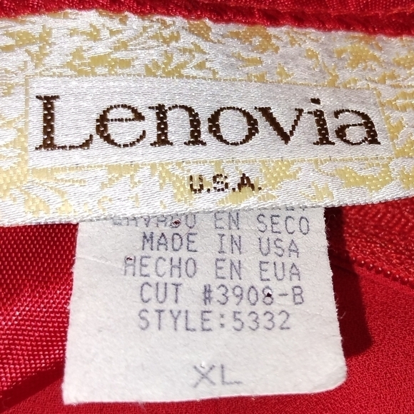 Lenovia USA red lace top straps zipper closer rayon dress Size: XL - Picture 3 of 6